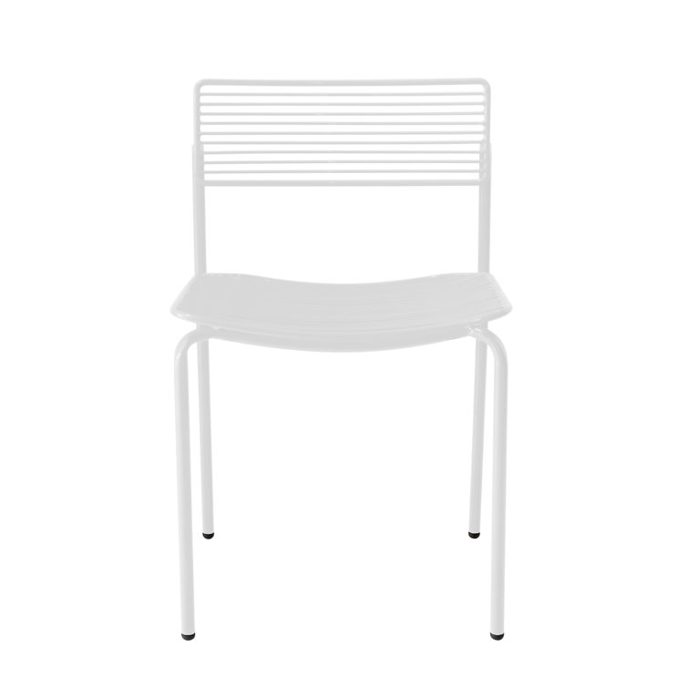Rachel White Galvanized Iron Slat Back Dining Chair