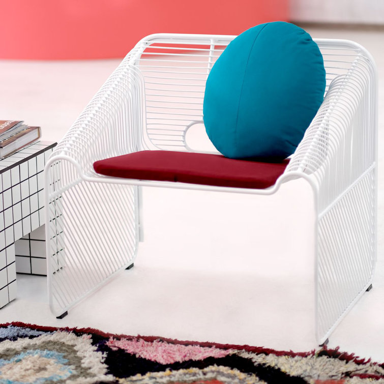 White Wire Frame Outdoor Lounge Chair