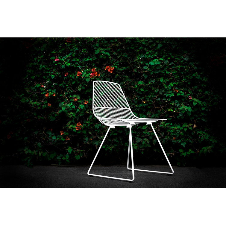 Ethel 32" Minimalistic White Wire Dining Chair