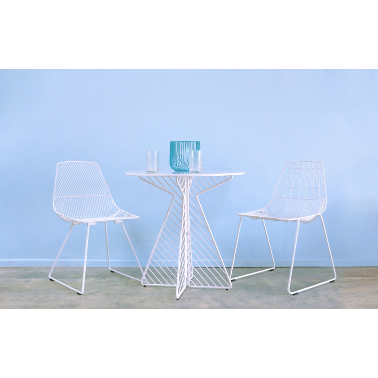 Ethel 32" Minimalistic White Wire Dining Chair