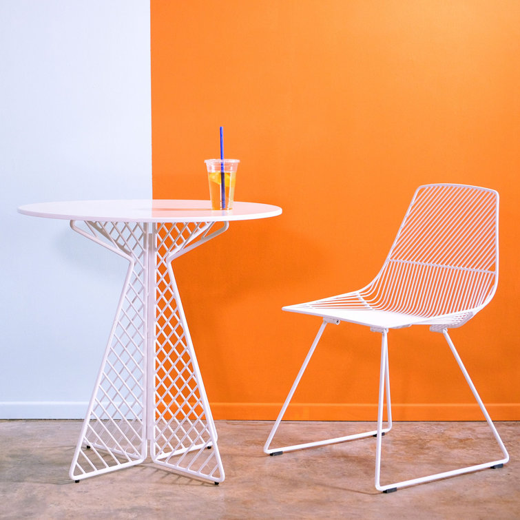 Ethel 32" Minimalistic White Wire Dining Chair