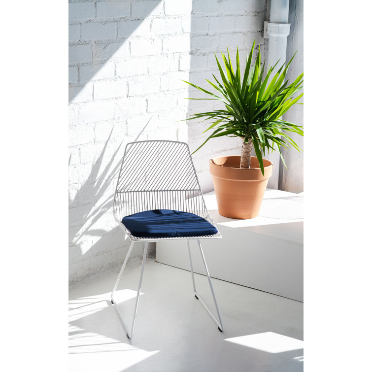 Ethel 32" Minimalistic White Wire Dining Chair
