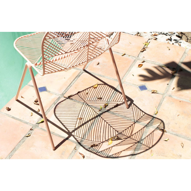Peachy Pink Metal Windsor Back Stacking Chair