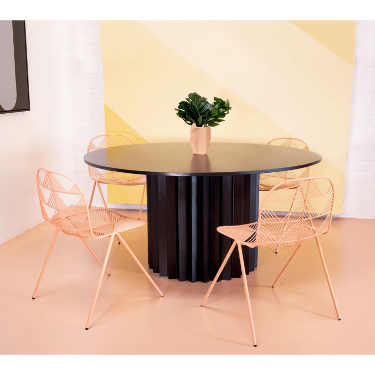 Peachy Pink Metal Windsor Back Stacking Chair