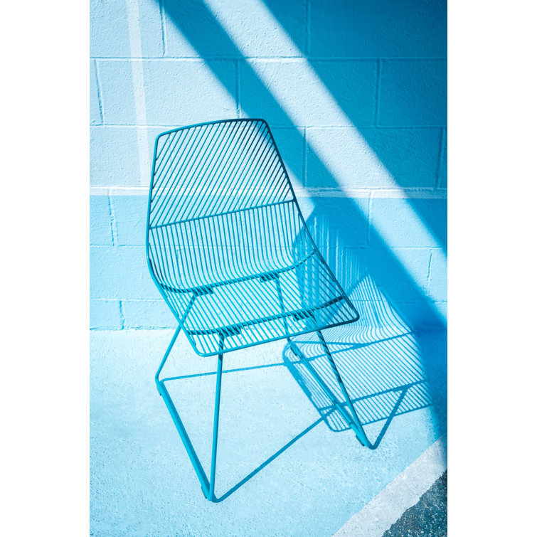 Peacock Blue Metal Wire Dining Chair