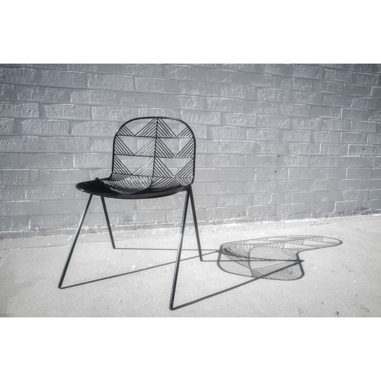 Betty Black Metal Windsor Back Indoor/Outdoor Stacking Chair