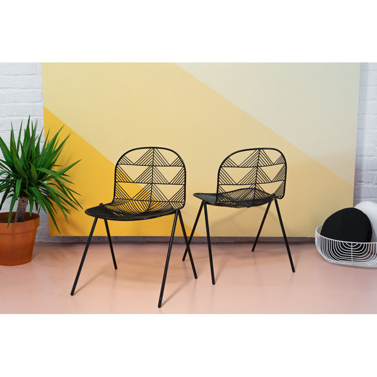 Galvanized Iron White Windsor Back Stacking Side Chair