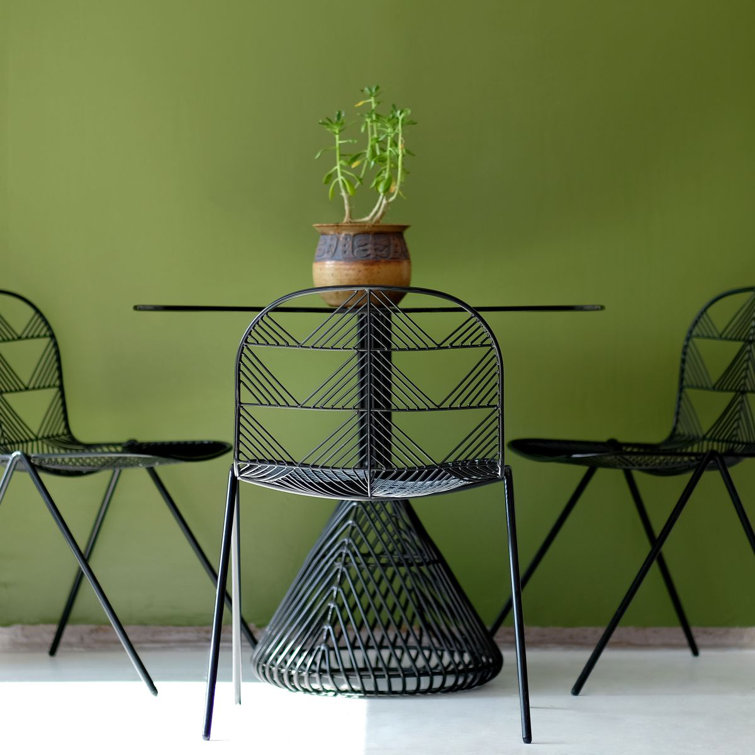 Galvanized Iron White Windsor Back Stacking Side Chair