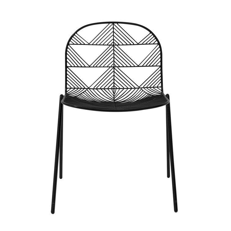 Betty Black Metal Windsor Back Indoor/Outdoor Stacking Chair
