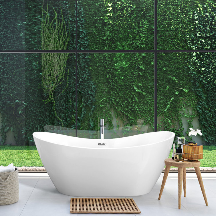 Alana 70'' White Freestanding Acrylic Soaking Bathtub