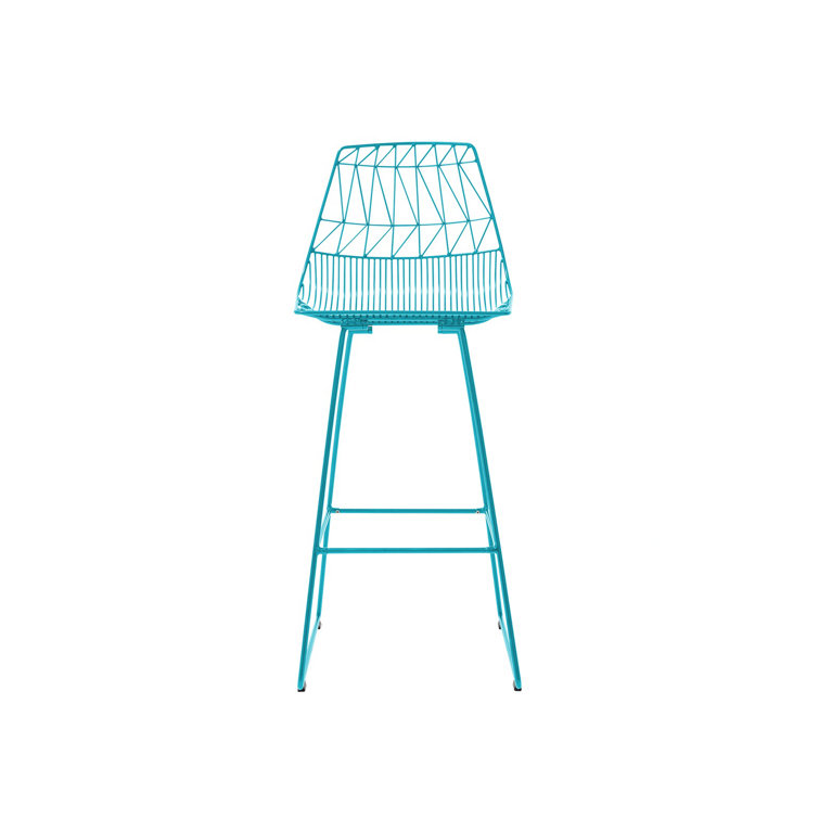 Saddle Style Orange Metal Leather Bar Stool, 30 in