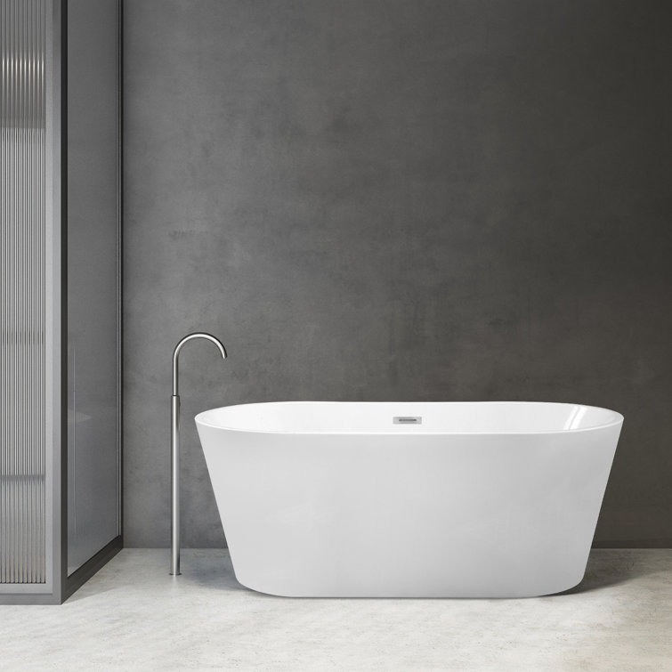 Cielo 67.3'' White Freestanding Acrylic Bathtub