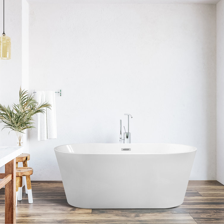 Cielo 67.3'' White Freestanding Acrylic Bathtub