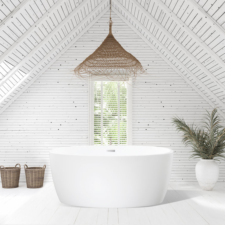 Jolie 55'' White Freestanding Acrylic Soaking Bathtub