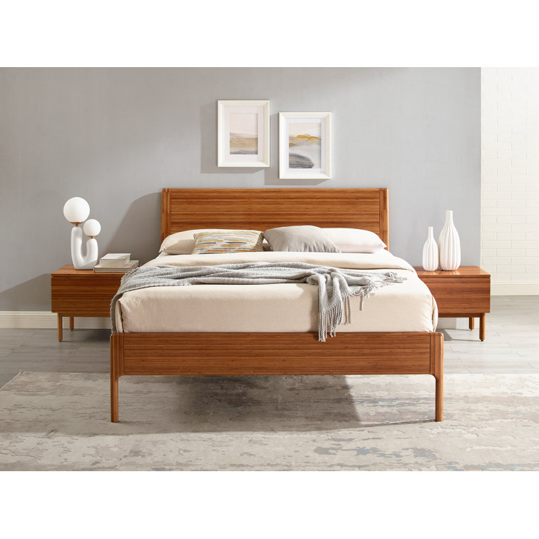 Ventura Amber King Platform Bed with Bamboo Frame and Metal Headboard