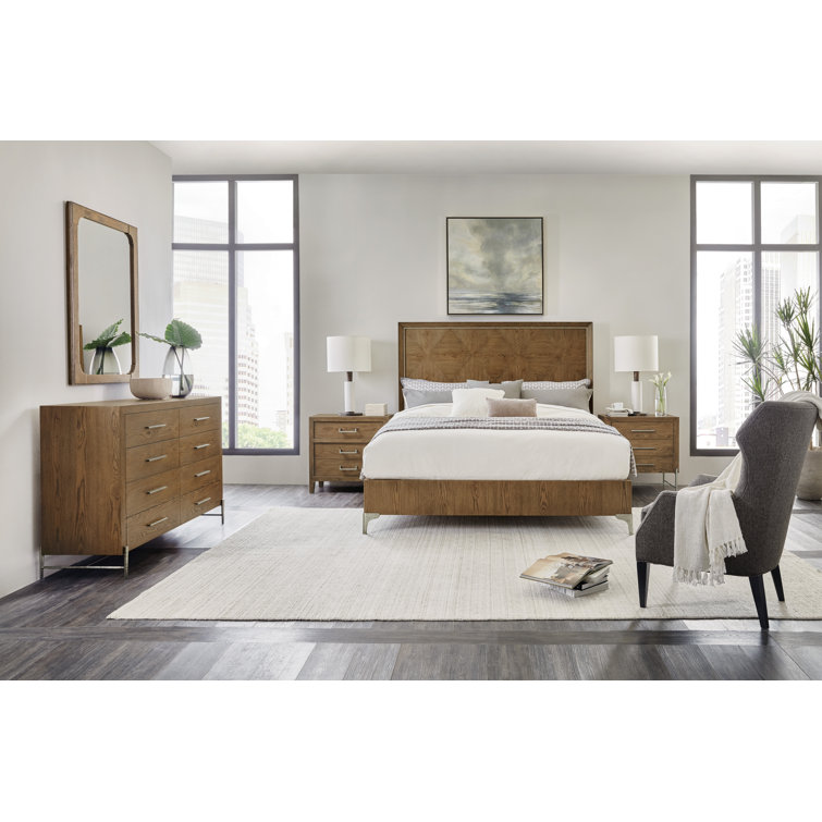 Sorrel Finish White Oak 3-Drawer Nightstand with USB Ports