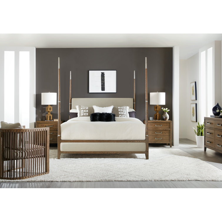 Sorrel Finish White Oak 3-Drawer Nightstand with USB Ports