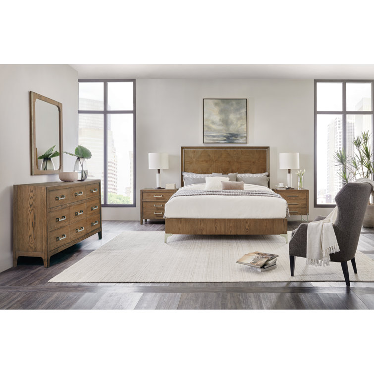 Sorrel Finish White Oak 3-Drawer Nightstand with USB Ports