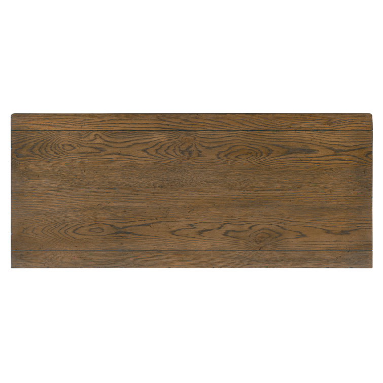 Medium Brown Oak 5-Drawer Dresser with Pewter Hardware