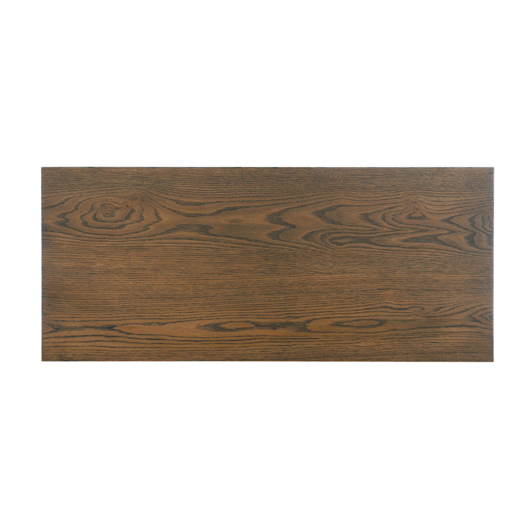 Medium Brown Oak Five-Drawer Dresser with Pewter Hardware