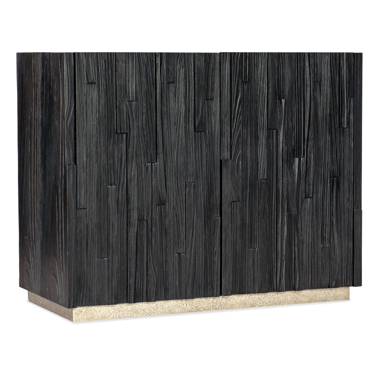 Chapman Black Pine Veneer Sideboard with Pewter Base