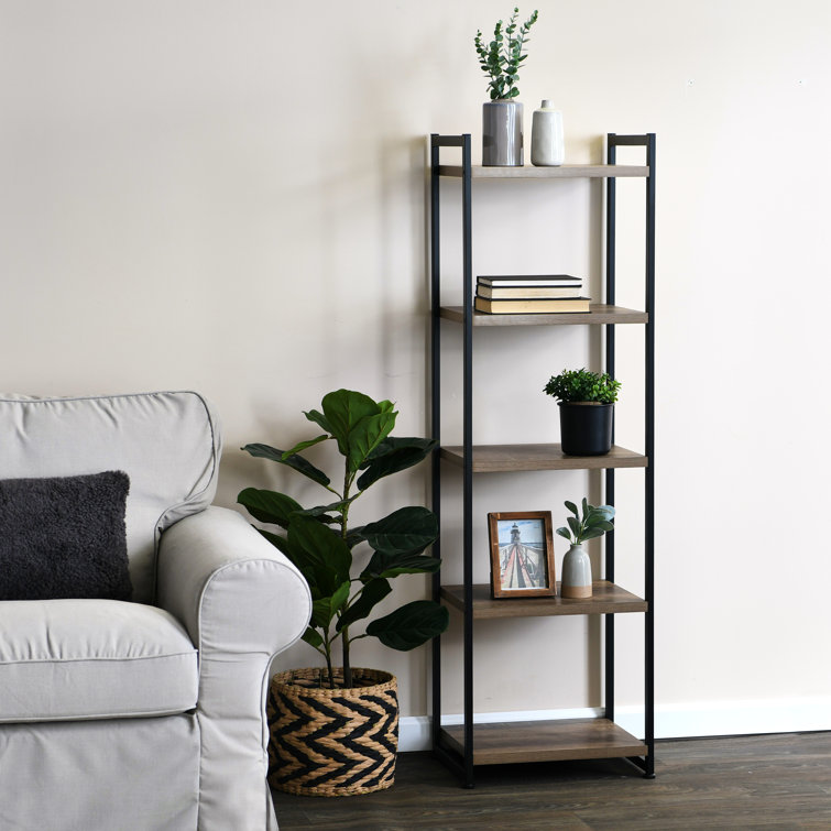 Natural and Black Round Wicker Storage Basket with Metal Frame