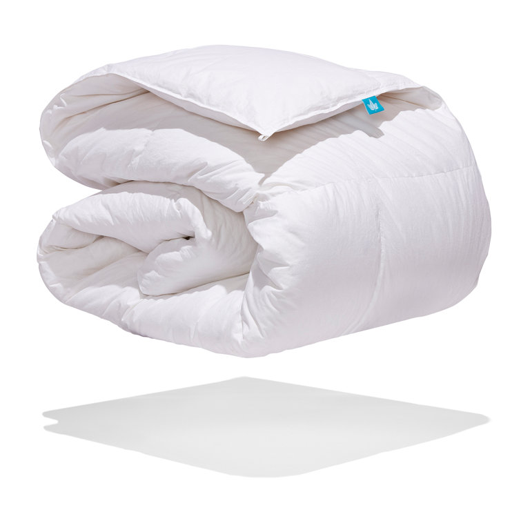 White Twin Cotton Goose Down Comforter