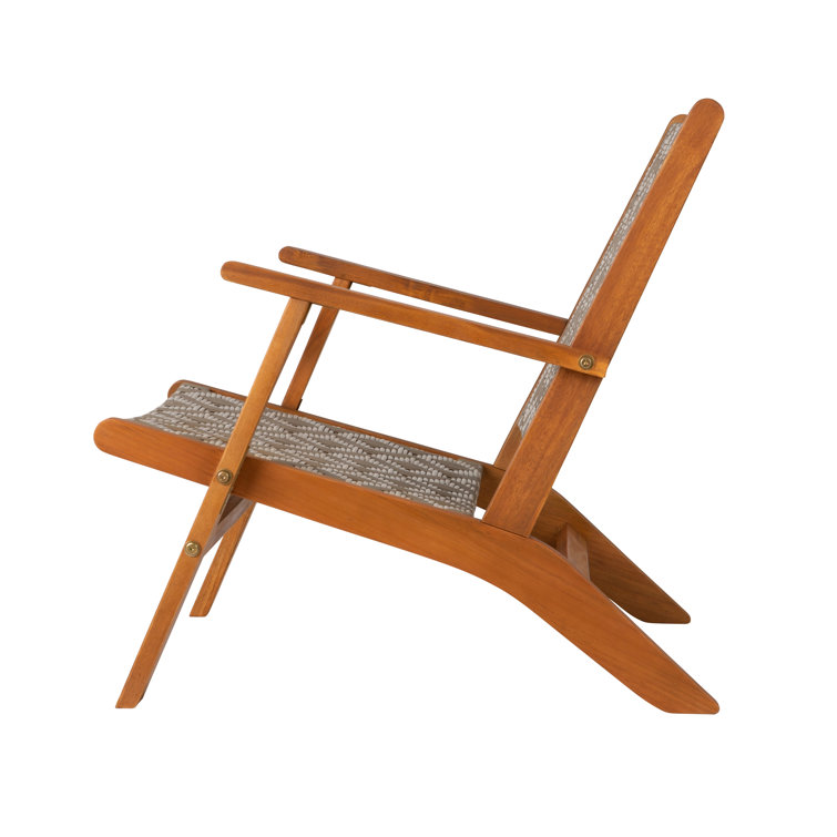 Vega Natural Acacia Diamond-Weave Outdoor Armchair