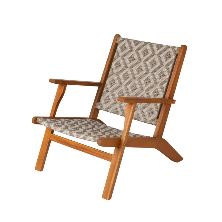 Vega Natural Acacia Diamond-Weave Outdoor Armchair