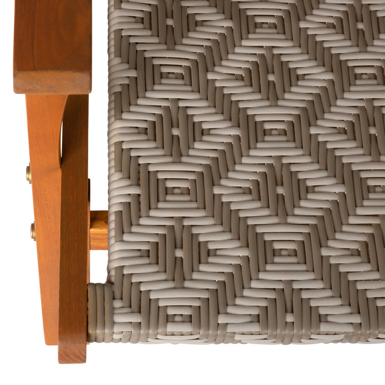 Vega Natural Acacia Diamond-Weave Outdoor Armchair