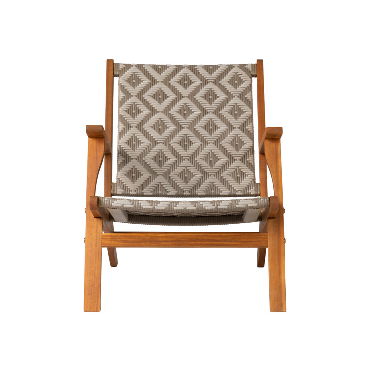 Vega Natural Acacia Diamond-Weave Outdoor Armchair