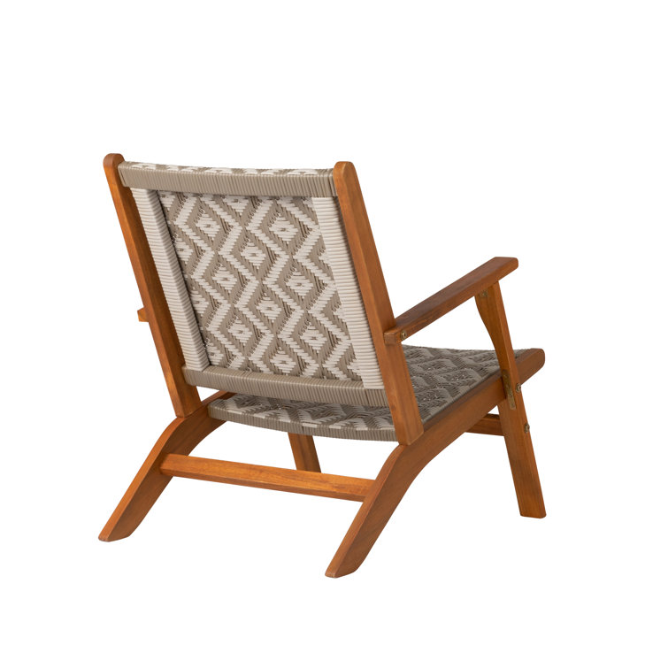 Vega Natural Acacia Diamond-Weave Outdoor Armchair