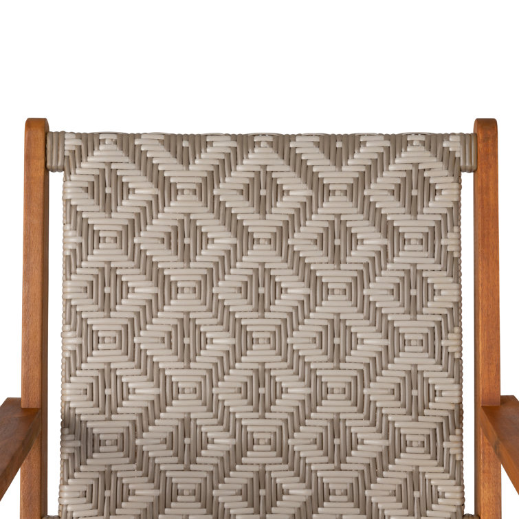 Vega Natural Acacia Diamond-Weave Outdoor Armchair