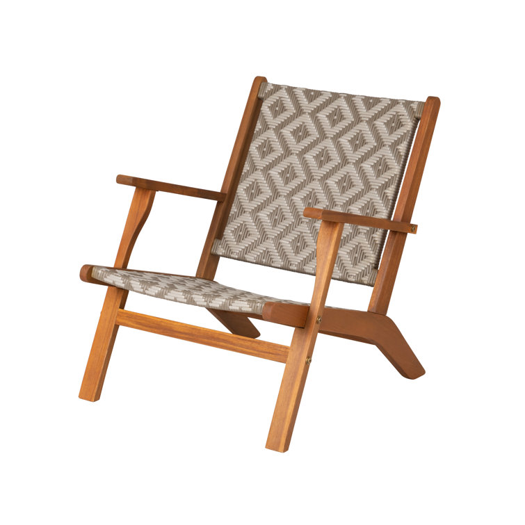 Vega Natural Acacia Diamond-Weave Outdoor Armchair