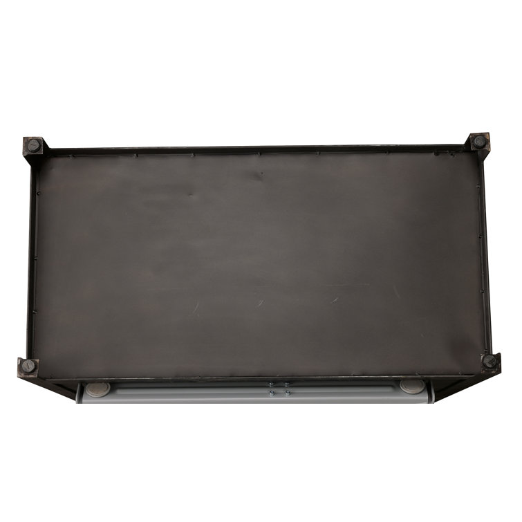 Rustic Black and Brown Metal Wine Bar Cabinet