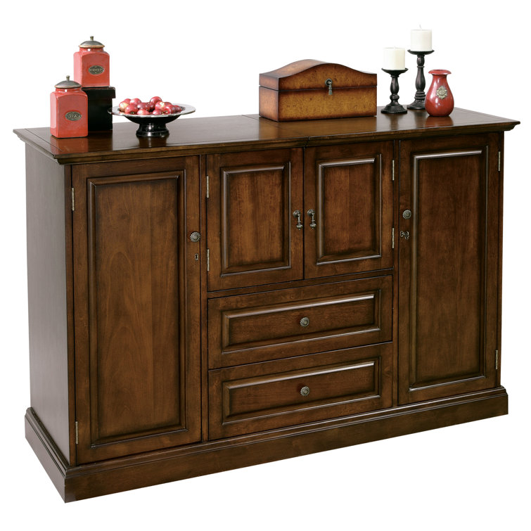 Traditional Cherry Bordeaux 60" Bar Cabinet with Granite Top