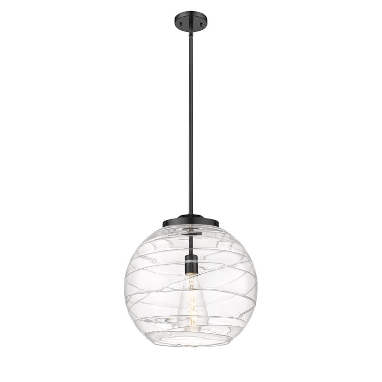 Matte Black Glass Indoor/Outdoor LED Pendant Light