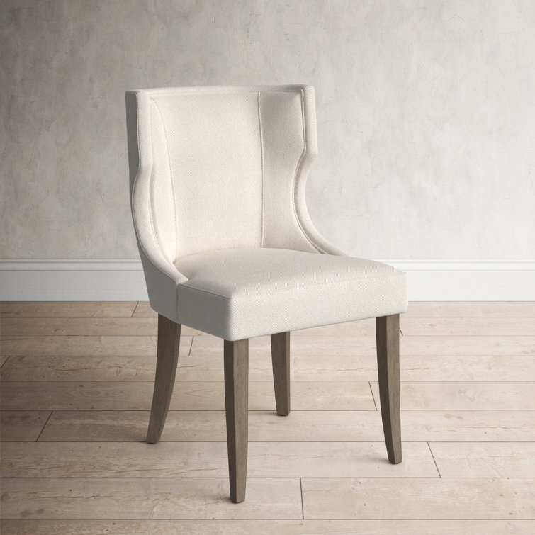 Gray Upholstered Traditional Wood Side Chair