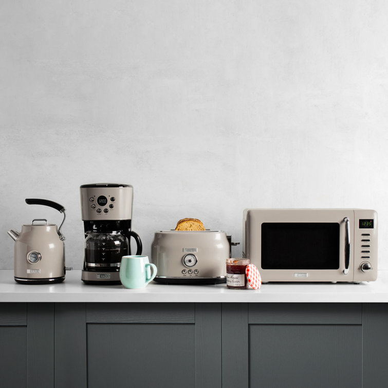 Putty Beige Stainless Steel Electric Kettle with Temperature Gauge