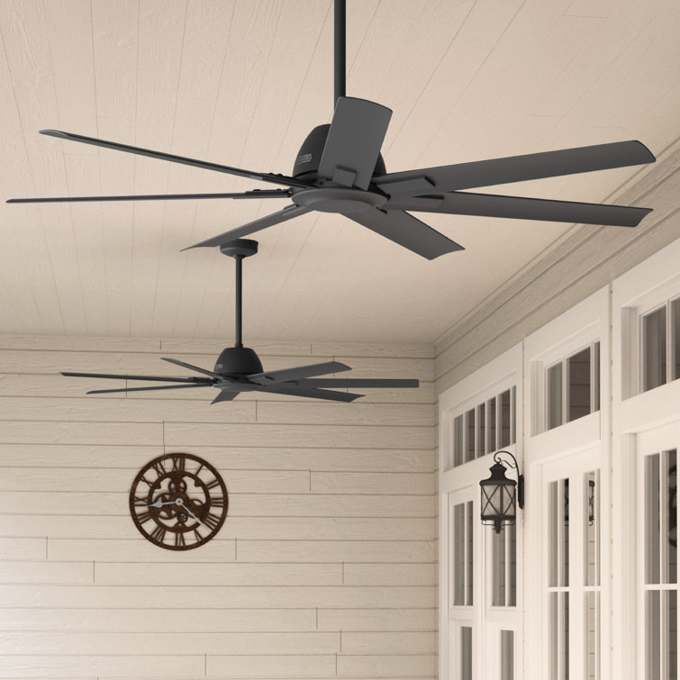 Downtown 60" Matte Black 7-Blade Ceiling Fan with Wall Control