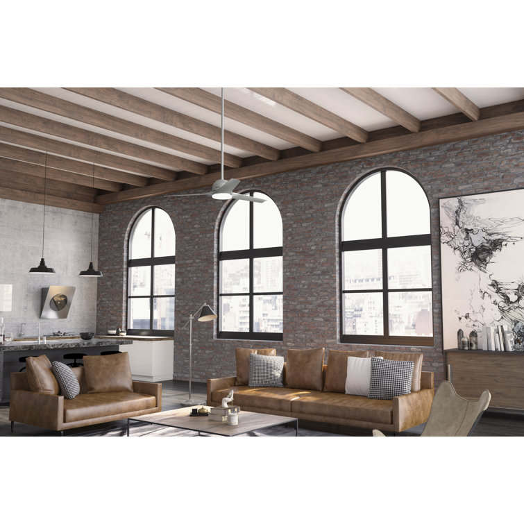 Matte Silver 52" 3-Blade Ceiling Fan with LED Light and Remote