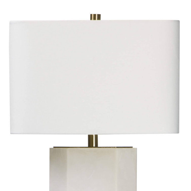 Grace Alabaster Table Lamp with Linen Shade