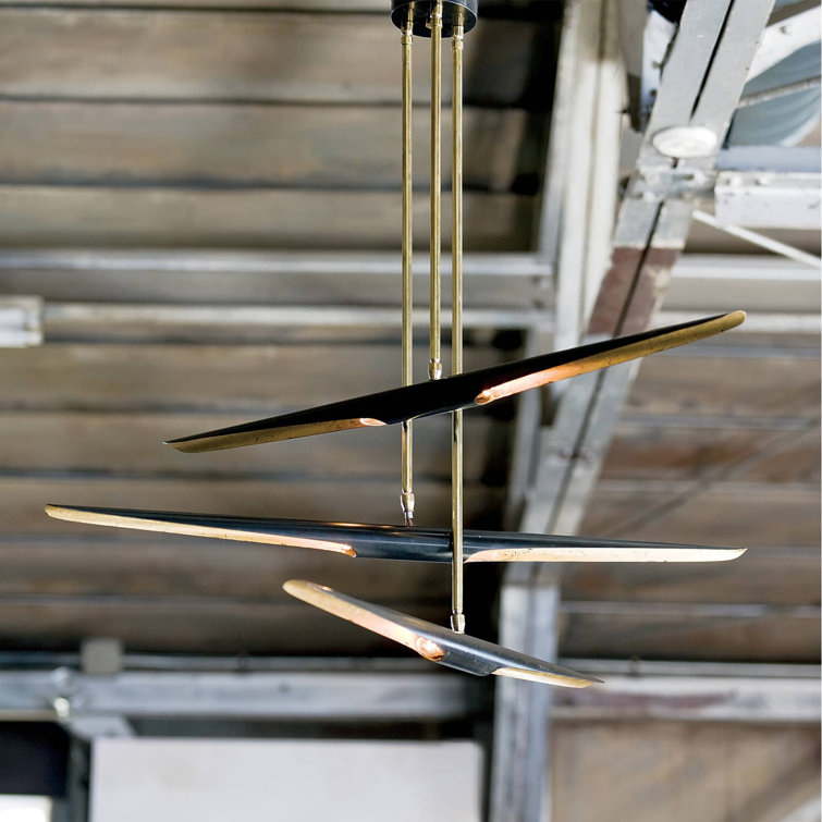 Concorde 38" Blackened Steel 6-Light Modern Industrial Chandelier