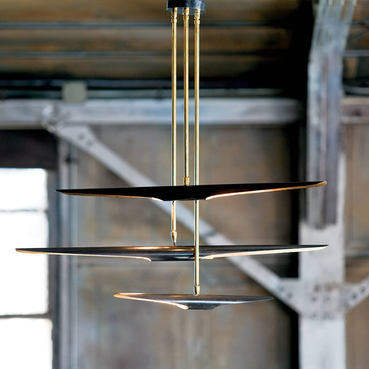 Concorde 38" Blackened Steel 6-Light Modern Industrial Chandelier