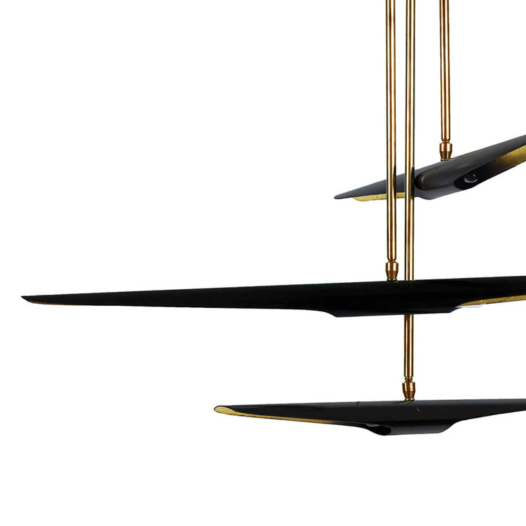 Concorde 38" Blackened Steel 6-Light Modern Industrial Chandelier