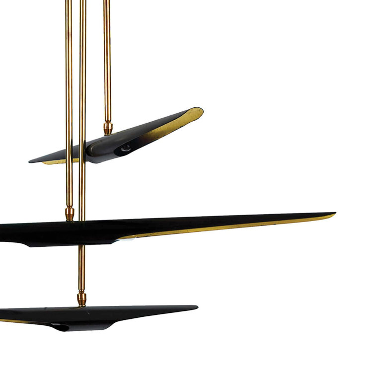 Concorde 38" Blackened Steel 6-Light Modern Industrial Chandelier