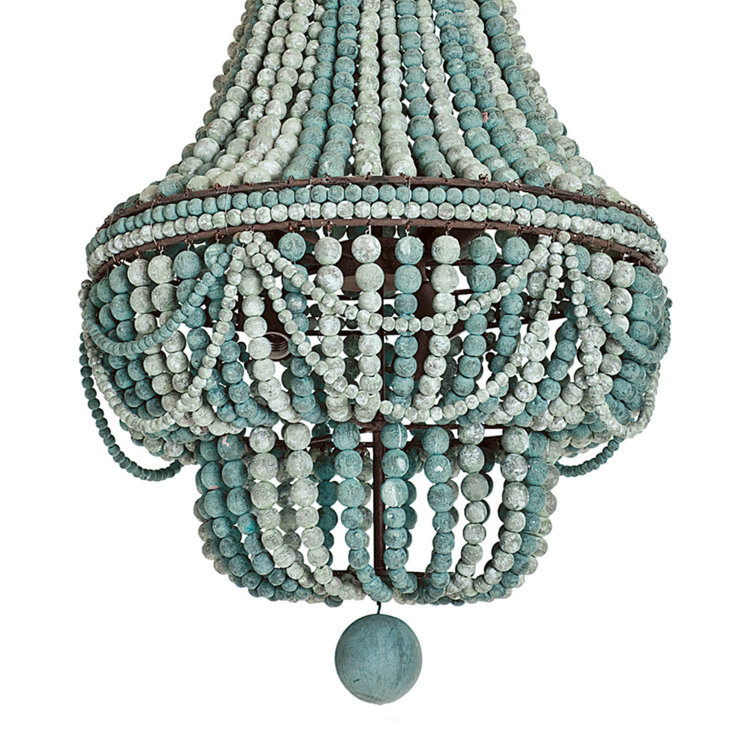 Malibu Mini Beaded Weathered Blue 6-Light Chandelier