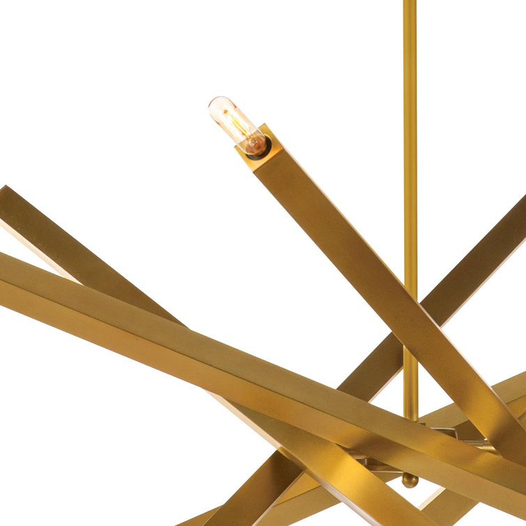 Elegant Sputnik 12-Light Chandelier in Natural Brass