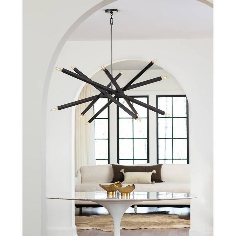Polished Nickel 12-Light Sputnik Chandelier with Adjustable Arms