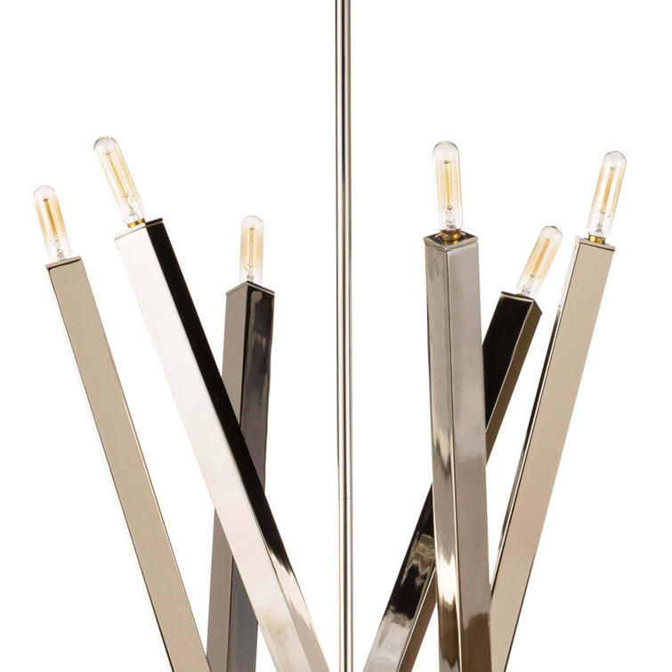 Polished Nickel 12-Light Sputnik Chandelier with Adjustable Arms